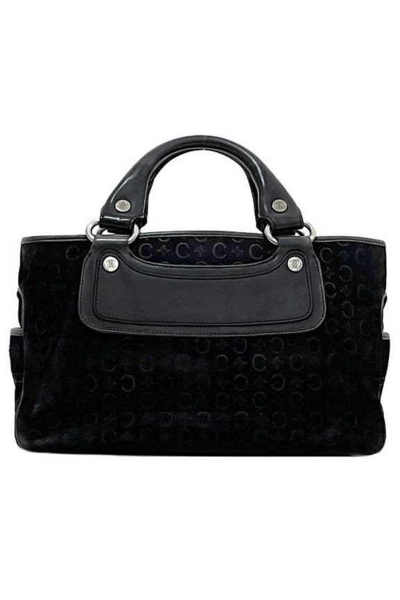 Pre-Owned Celine Handbag Boogie Bag ec-23387 Black C Macadam Suede Leather CE00/23... (Good)