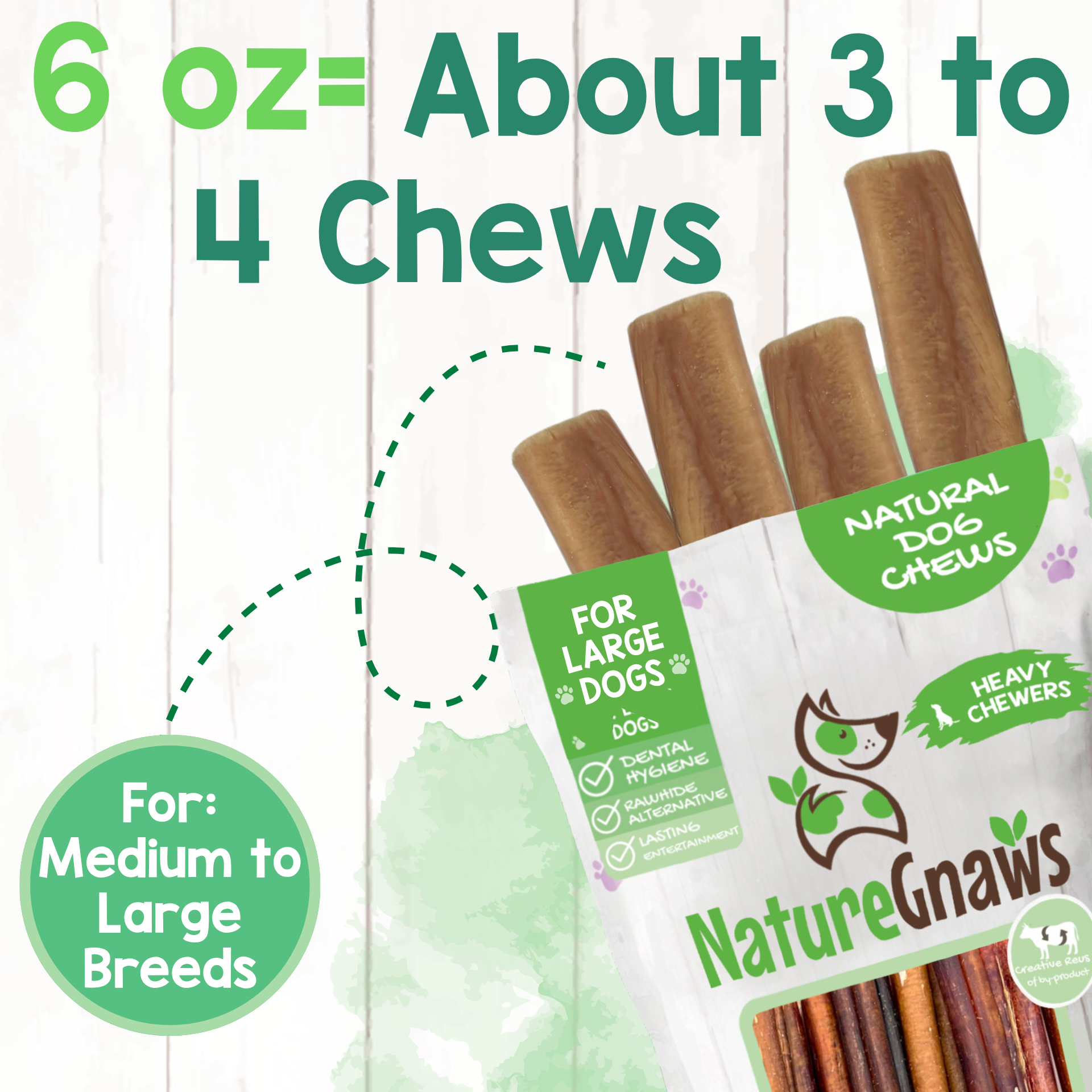 Nature Gnaws Large Bully Sticks, Natural Beef Dog Chews photo 5
