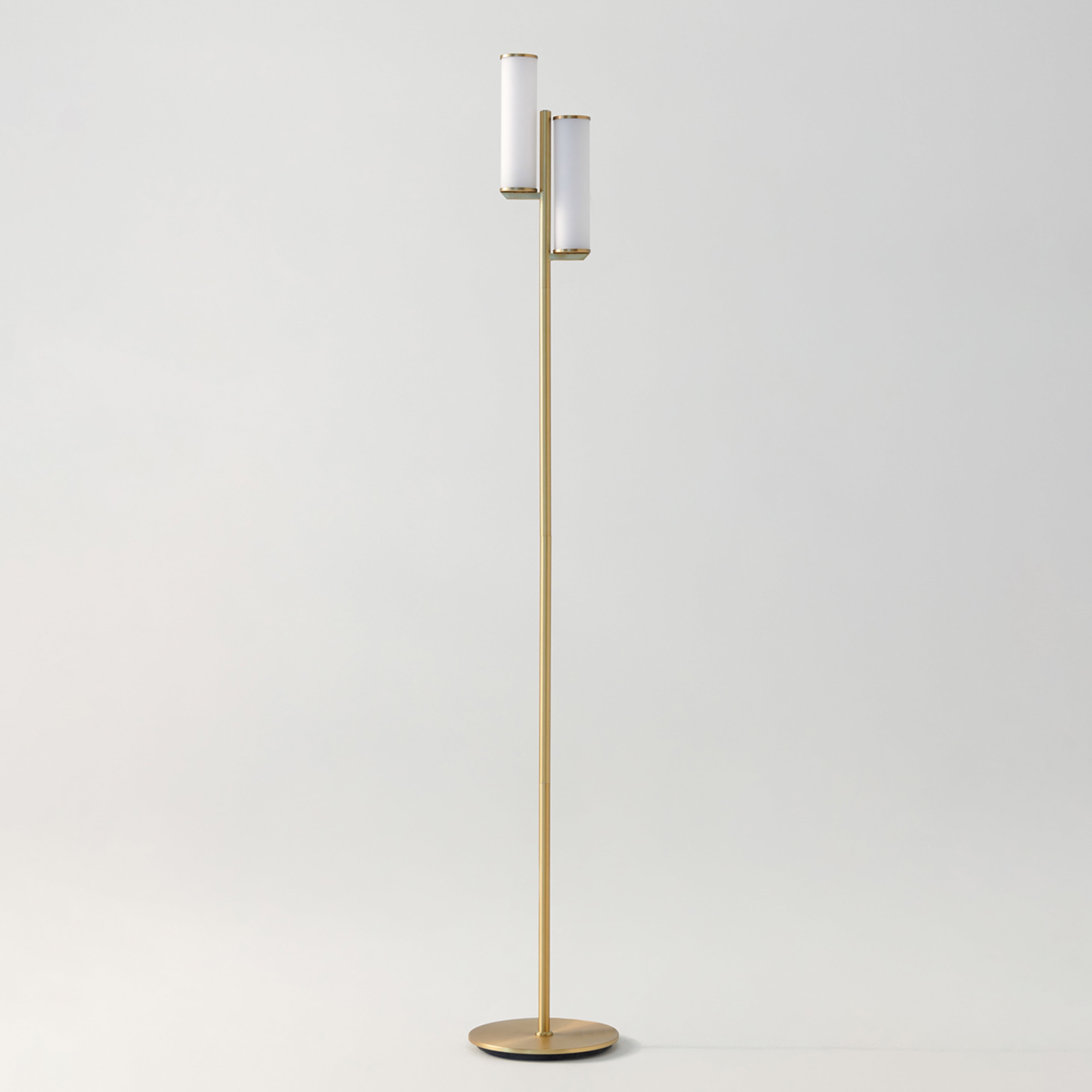 Brightech Gemini Mid Century Modern LED Floor Lamp with 3-Way Dimmer - Brass