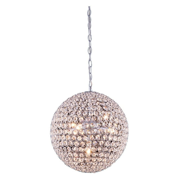 Elegant Lighting Cabaret 14" 5 Light Royal Crystal Pendant Lamp