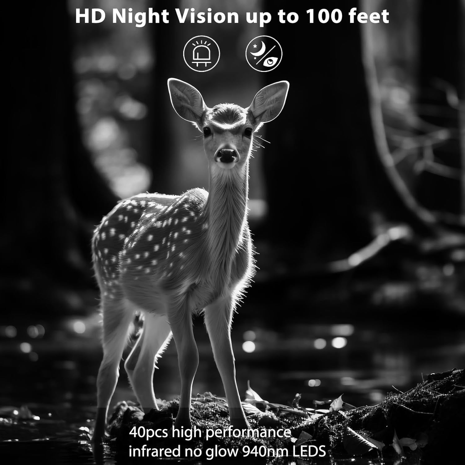 Trail Camera Game Hunting Cam 32MP Image 1296P Time Lapse Motion Activated Night Vision for Outdoor Security Wildlife Watching Obervation