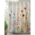 thumbnail image 2 of Fsddascl Spring Floral Shower Curtain Set - 48" x 72" Washable Bathtub Curtain with 12 Hooks, Vintage Flowers Summer Botanical Waterproof Fabric Stall Shower Curtains for Bathroom/Bathtub Décor, 2 of 6