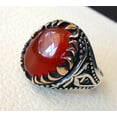thumbnail image 6 of Red Onyx Mens Ring, Natural Red Onyx Gents Ring, December, Silver Jewelry, 925 Silver Ring, Birthday Gift, Heavy Mens Ring, Arabic Design, Ottoman Style Ring, Christmas, Turkey Mens Signet Ring, 6 of 7