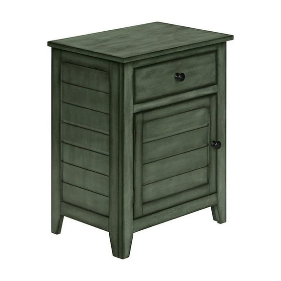 Accent Table - Nightstand - Storage Drawer - End - Side Table - Antique Green