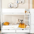 thumbnail image 5 of White Bunk Bed With Drawer And Cabinet Storage Solutions - A Neat Bedroom Space-optimized 2 Drawers & Cabinet, Comfortable Living Solution For Families, 5 of 6