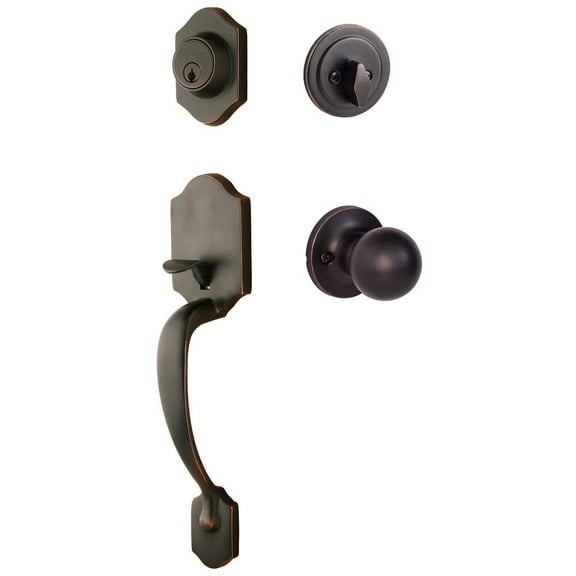 Sure-Loc Cr507-Ta Coral Sectional Single Cylinder Keyed Entry Handleset - Bronze