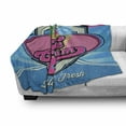 thumbnail image 3 of Vintage Soft Flannel Fleece Blanket, Vector Background with Ice Cream Illustration Food Sweets Yummy Design Print, Cozy Plush for Indoor and Outdoor Use, 70" x 90", Blue and Hot Pink, by Ambesonne, 3 of 6