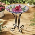 thumbnail image 2 of Bañera Solar Orb de cristal floral con forma de colibrí y soporte, 2 of 5