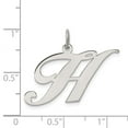 thumbnail image 4 of FJC Finejewelers Sterling Silver Large Fancy Script Initial H Charm, 4 of 4