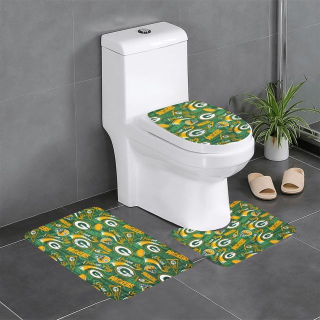 Juego de alfombras de baño de 3 piezas del equipo Packers de GBP Alfombra antideslizante para baño de 31,5 x 20 pulgadas