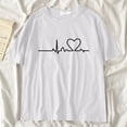 thumbnail image 3 of Camiseta negra de latido del corazón para mujer, Tops gráficos de estilo coreano Harajuku de los años 90 para mujer, camiseta Kawaii Y2K para mujer, envío directo, 2022, 3 of 4