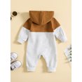 thumbnail image 4 of Baby Boys Clothes 3M 6M 12M 18M Hooded Rompers Toddler Newborn Winter Clothing Long Sleeve Zipper Sweatshirts Jumpsuits, 4 of 9