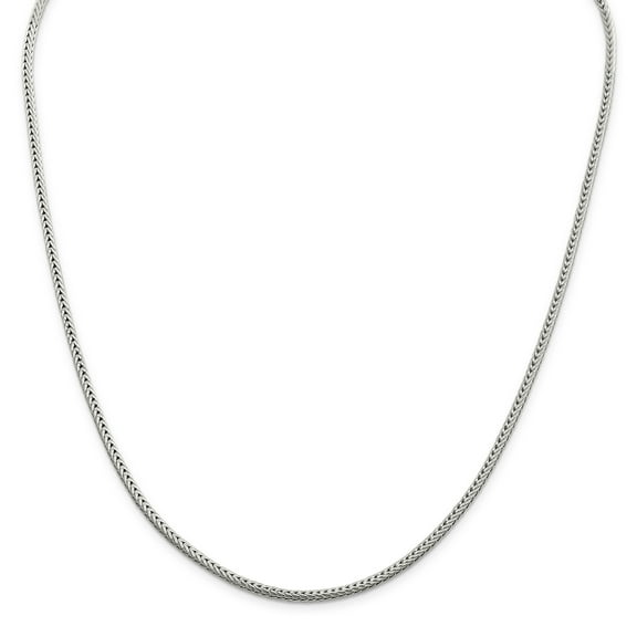 Primal Silver Sterling Silver 2.5mm Diamond-cut Round Franco Chain