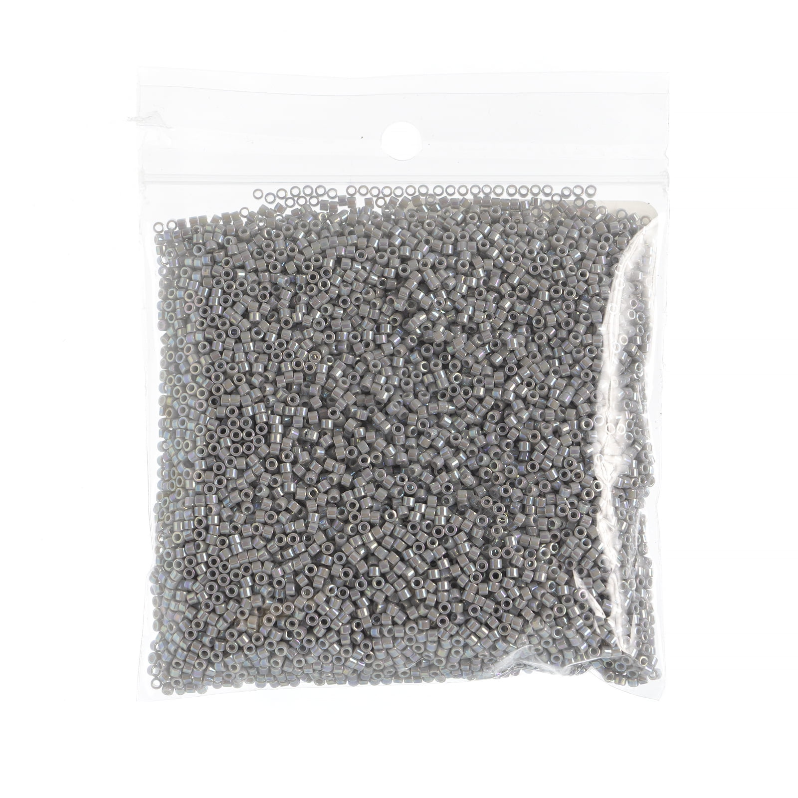 Miyuki Delica 11/0 - Grey Ghost Opaque AB DB1579 - 50gms Bag of Japanese Glass Beads