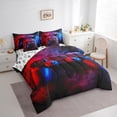 thumbnail image 3 of Castle Fairy Blue Red Gamepads Bedding Comforter Set,Gradient Ombre Queen Bedding Sets, 3 of 8