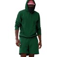 thumbnail image 2 of LEKWK Men Outfit 2 Piece Set Oversized Fall Athletic Long Sleeve Hoodies with Pockets Casual Wide Leg Sweatshorts Lounge Gym Workout Hooded Tracksuit, 2 of 5