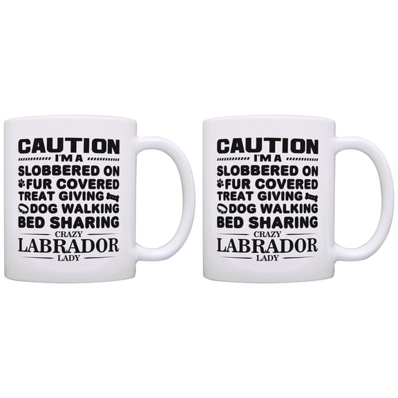 ThisWear Dog Gifts for Dog Lovers Crazy Labrador Lady Lab Retriever 11 ounce 2 Pack Coffee Mugs