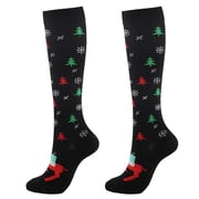 Socks Unisex Adults Women Cartoon Christmas Print 3D Socks Warm Pressure Stockings Sports Socks