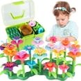 thumbnail image 1 of Juguetes para niñas de 3 a 6 años de edad, juguetes para niños pequeños para niñas, regalos, jardín de flores, juguete de construcción, actividad educativa, juguetes de tallo (130 piezas),11 Feliz Sencillez, 1 of 4