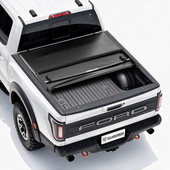 Guardrox S5 Soft Tri-Fold Tonneau Cover, Black, Fits 2015‑2026 Ford F-150 5.5FT(67"), NOT for EV, No‑Drill Soft Truck Bed Cover