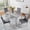 Silver Grey#9, variant on Dining Sets 5 Piece Wooden Dining Table Set, Kitchen Table Set with a Rectangular Table and 4 Upholstered Chairs, Wooden Dining Room Table with Crystal Decoration and Chairs Set, Silver grey,Wooden D