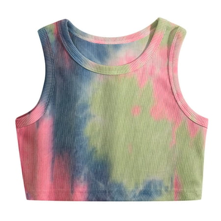 

Wiueurtly Toddler Kids Girls Dance Tank Top Racerback Crop Tank Top Tie Dye Sleeveless Sports Dance Top For Ballet Gymnastics Dancewear Leather High Tops for Girls