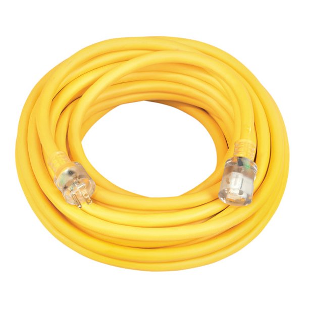 Southwire 02688 10/3 50' Yellow Vinyl Outdoor Extension Cord with