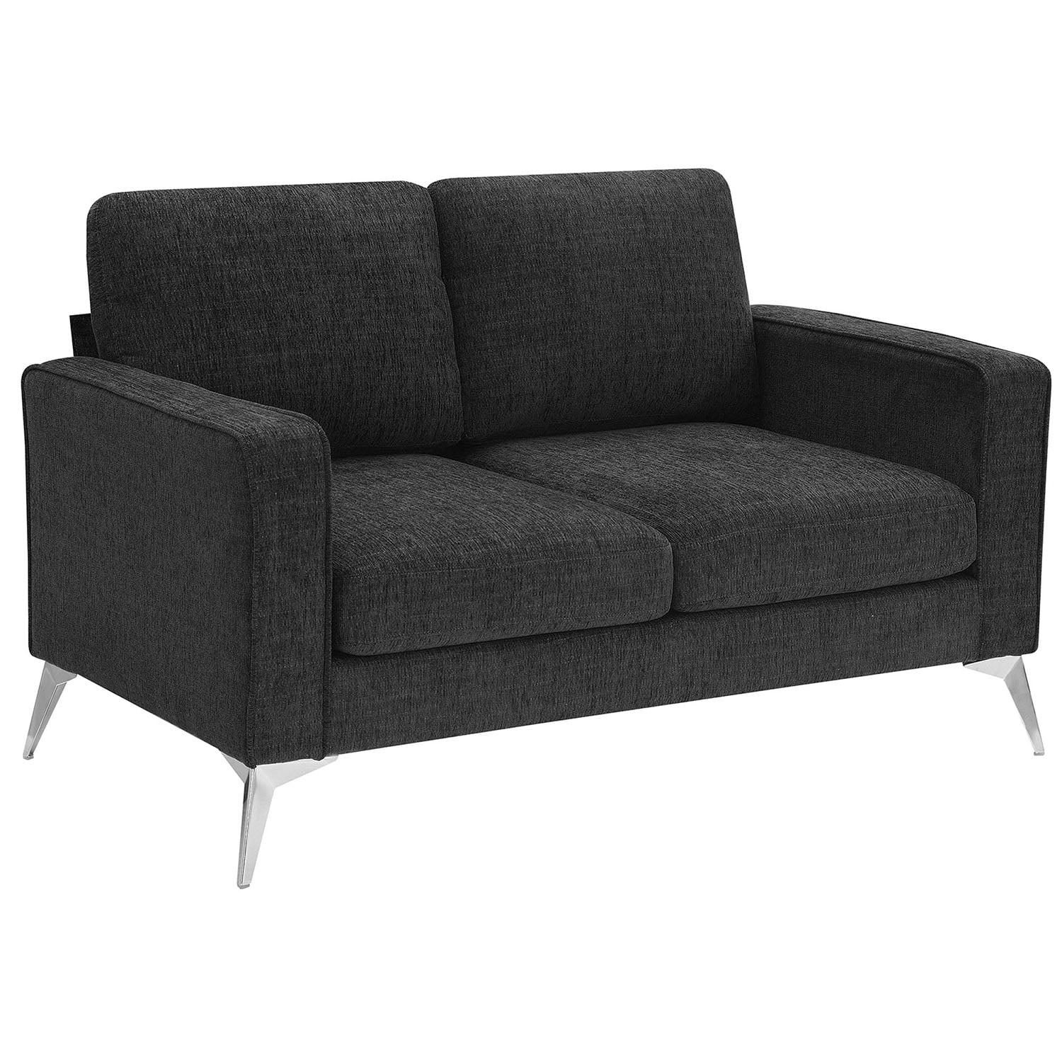Kadyn Modern 3-Piece Sofa Sets, Upholstered 3-Seat Sofa with Sturdy Metal Legs, Loveseat and Single Chair for Living Room Furniture Set, Dark Grey