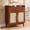 Walnut, variant on Einhomn Set of 2 Rattan Sideboard Buffet Cabinet with Charging Station, Drawe & Adjustable Shelf