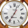 thumbnail image 2 of 18" Nautical Ship Wheel with 8" Quartz Clock | Pirate's Home Decor Hanging Stuff | Coastal Beach Themed Wall Hanging Accessory | Retired Naval Officer Maritime Gift, 2 of 3
