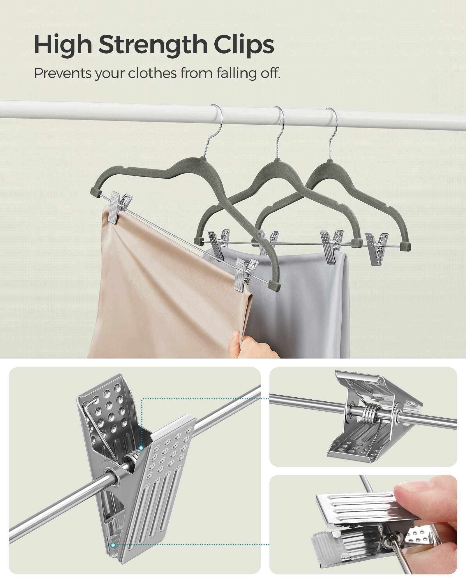 30-Pack Pants Hangers, 16.7-Inch Long Velvet Hangers with Adjustable Clips, Heavy-Duty, Non-Slip Skirt Hangers, Velvet Pants Hangers