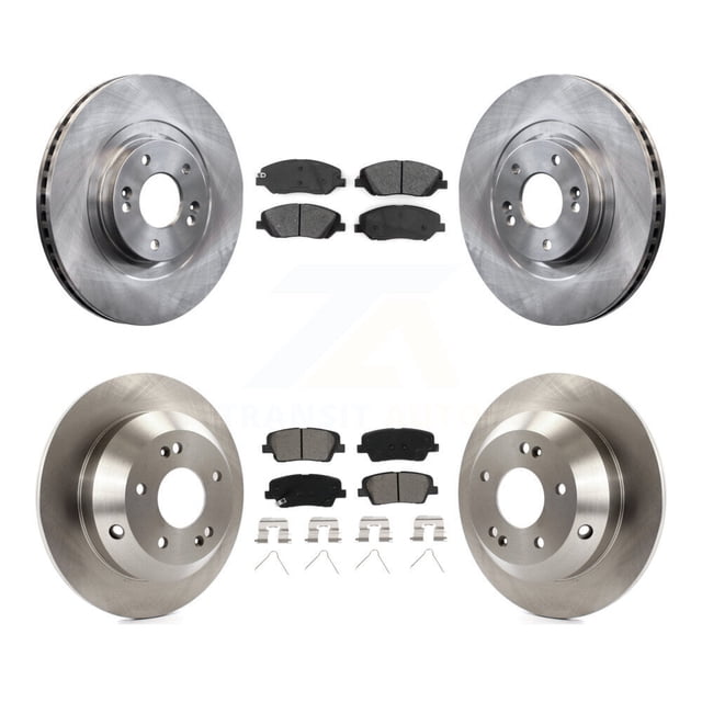 Transit Auto Front Rear Disc Brake Rotors and Semi-Metallic Pads Kit for Car Hyundai Santa Fe XL K8S-102703