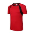 thumbnail image 4 of Haitryli Mens Athletic Sport Shirts Short Sleeve Sun Protection Rash Guard Tops Outdoor Undershirt Red XXL, 4 of 6