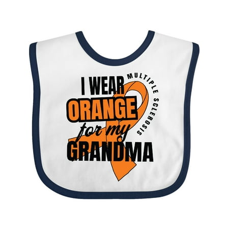 

Inktastic I Wear Orange for My Grandma Multiple Sclerosis Awareness Gift Baby Boy or Baby Girl Bib