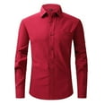 thumbnail image 3 of NOLDARES Mens Dress Shirts Long Sleeve Dress Shirts for Men Slim Fit Button Up Shirts Button Up Shirts(Red,3XL), 3 of 4