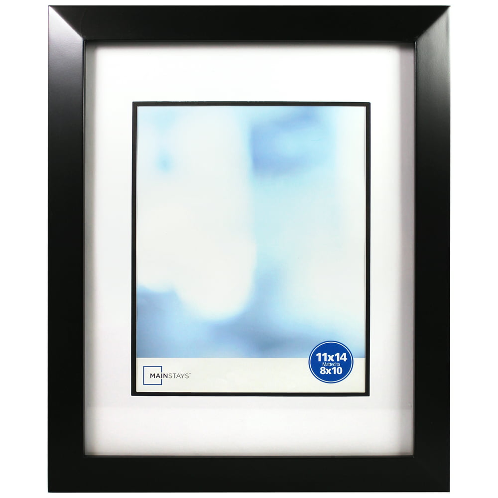 Mainstays 11" x 14" Matted to 8" x 10" Bevel Wide Black Picture Frame