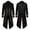 Black, variant on Mens Tailcoat Gothic Tuxedo Steampunk Jacket, Medieval Halloween Costume with Gold Trim, Retro Victorian Frock Coat for Cosplay Party 1 Pcs White S