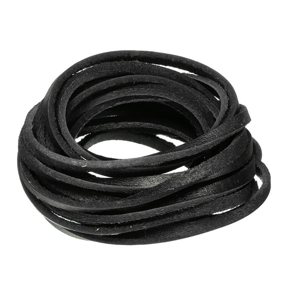 3.3 Yards 4mm Flat Leather Cord, Leather Lacing Strips for DIY Making Crafts Black