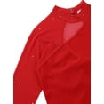 thumbnail image 5 of YiZYiF Womens Long Sleeve Ballet Dance Leotard Dress Solid Gymnastic Exercise Dress, 5 of 7