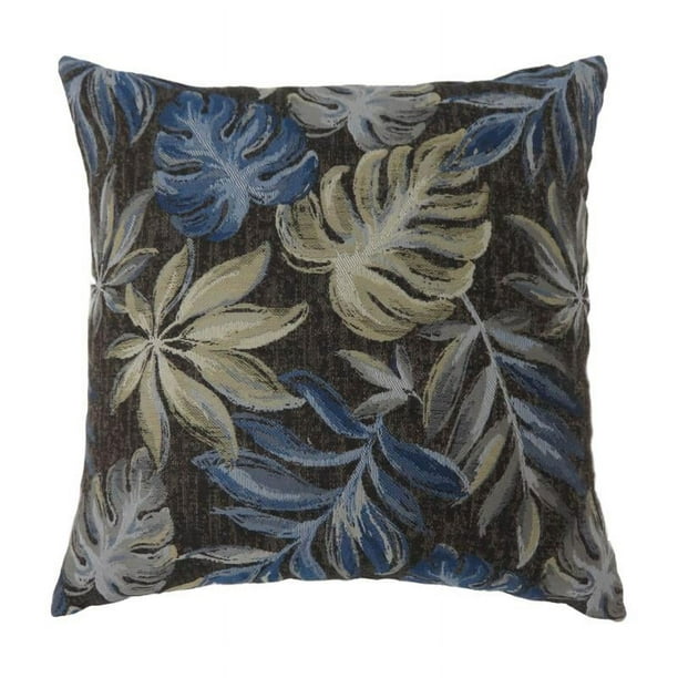 Furniture of America Corelle Fabric Small Throw Pillow in Navy