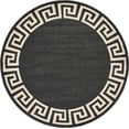 thumbnail image 2 of Unique Loom Athens Border Area Rug Round 6' x 6' Navy Blue/Beige, 2 of 2