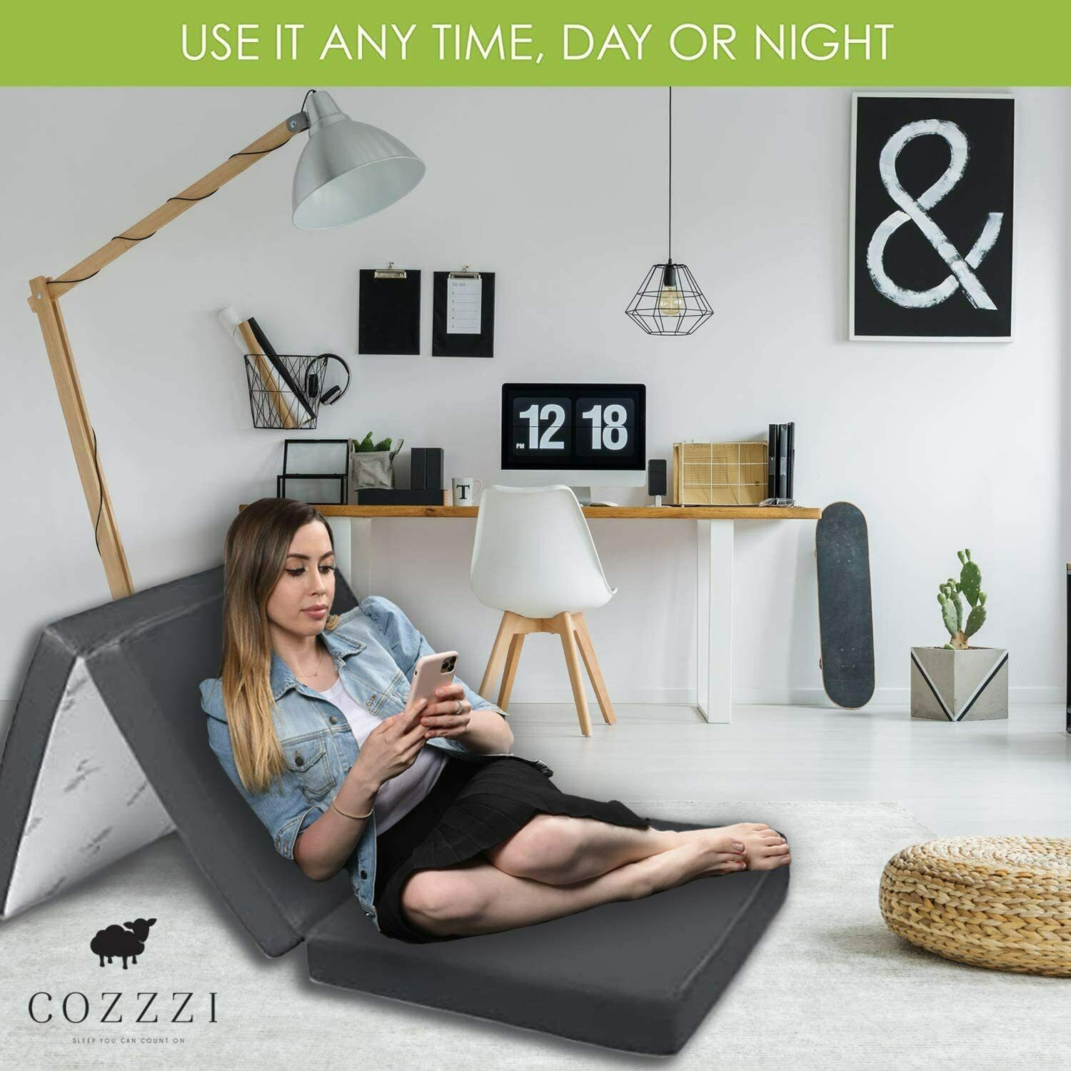 Cozzzi Tri-Fold Foldable Camping Mattress - Lightweight, Portable