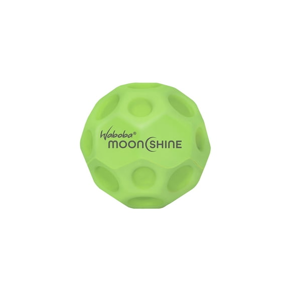 Bola Waboba Moonshine Light Up Moon Hyper Bouncy de 60 mm, color verde