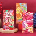 thumbnail image 1 of Lubelski Enveloppes Rouges à Motif de Dragon Chinois Traditionnel, Procédé d'Estampage à Chaud, Couleur Vibrante, Lot de 4, 1 of 8