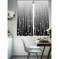 thumbnail image 4 of Black Flower Sheer Curtains 72 Inch Length 2 Panels Set, Geometric Stripes Gradient Simple Branch Voile Window Treatment Rod Pocket Curtains Sheers Drapes for Bedroom/Living Room/Kitchen 52"x72"x2, 4 of 7