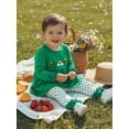 thumbnail image 6 of Loicainy Toddler Baby Girl Irish Outfits 6 12 18 24 Months 2T 3T 4T Shamrock Rainbow Embroidery Long Sleeve Round Neck Dress Tops + Dot Pants 2 Pcs Clothes Set, 6 of 9