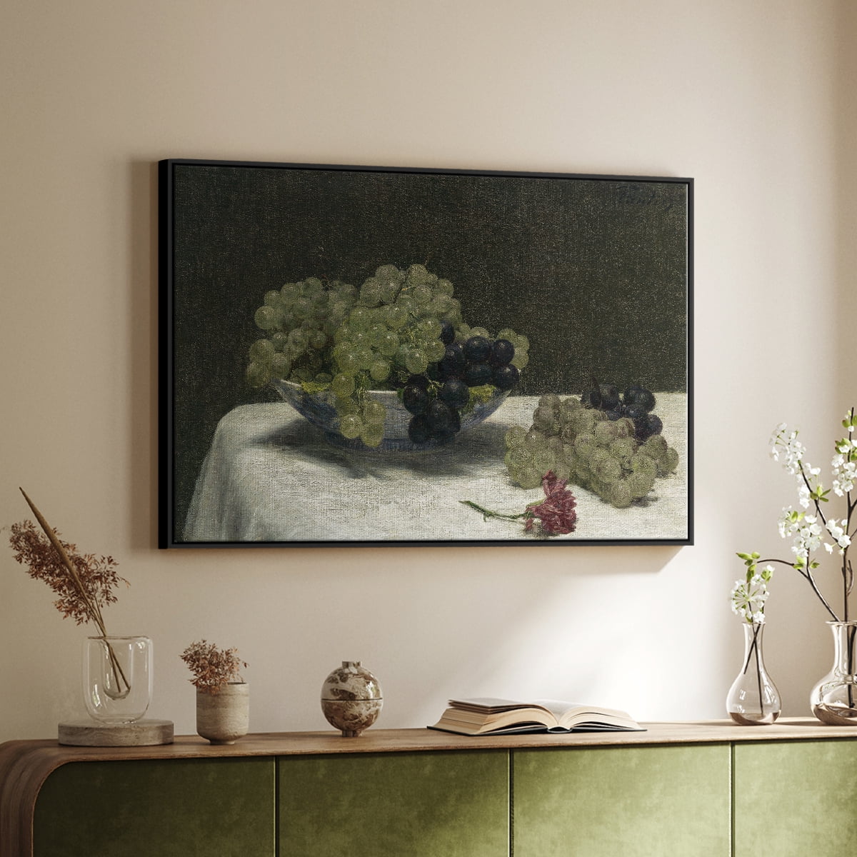 Vintage Botanical Print-LXXXIV By Wexford Home Framed in Black Wood Gallery Wrapped Canvas 17 in. x 25 in.