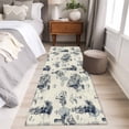 thumbnail image 4 of Nautical Ship 2'x6' Runner Rugs for Hallway Kitchen Bedside Non Slip, Retro Coastal Ocean Lighthouse Mountain Map Entryway Rug Runners with Rubber Backing, Long Carpet Runner for Laundry Room, 4 of 8