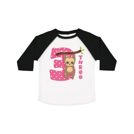 

Inktastic Pink Sloth 3rd Birthday Gift Toddler Toddler Girl T-Shirt
