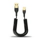 thumbnail image 1 of Cable de carga retráctil teléfono móvil cargador cable teléfono inteligente viaje reemplazable cobre plástico data cable oficina hotel 5a tipo c negro oro Inevent EL014475-01, 1 of 7